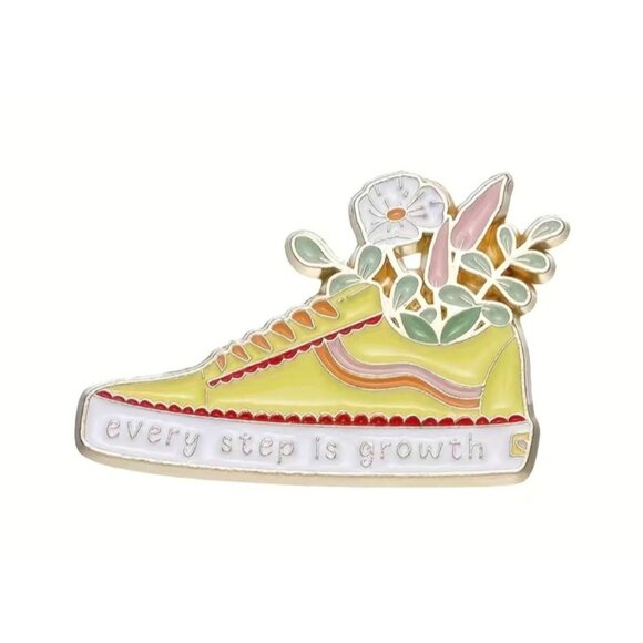 EVERY STEP IS GROWTH Floral Sneaker Enamel Backpack NEW - Picture 2 of 6